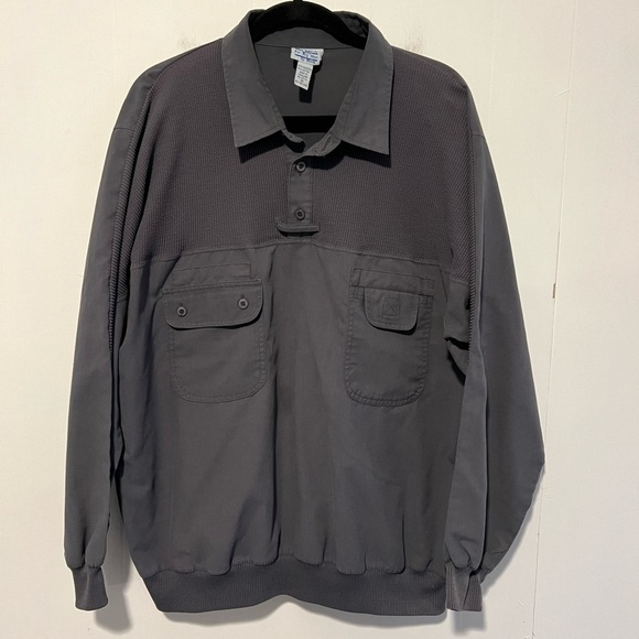 Boulevard Club for Big Men by Block Long Sleeve Pullover Gray A935* - Picture 1 of 3